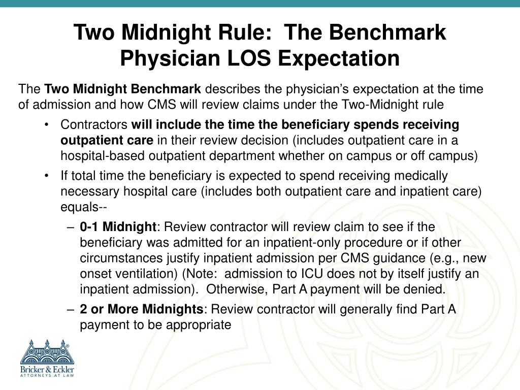 PPT - Medicare Inpatient Admission Standards: Two Midnight And ...