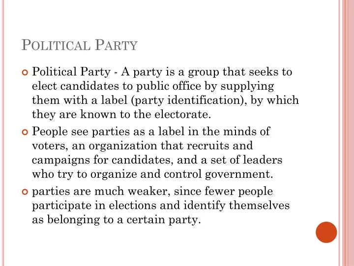 political party n.