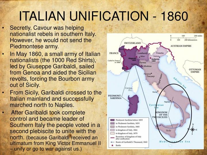 PPT NATIONALISM PowerPoint Presentation ID 1541717   Italian Unification 1860 N 