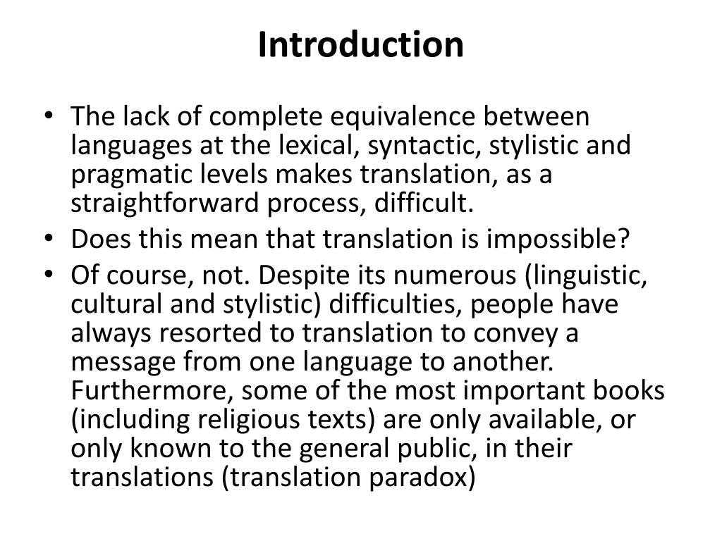 presentation on translation techniques and peculiarities of terms