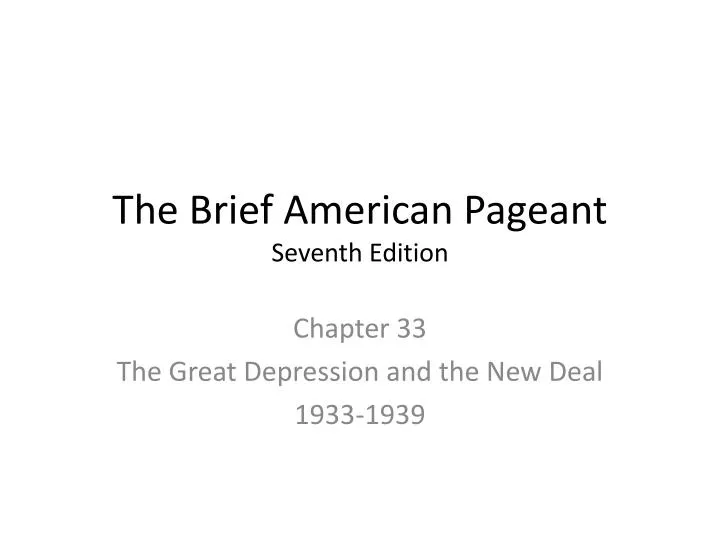 PPT The Brief American Pageant Seventh Edition PowerPoint