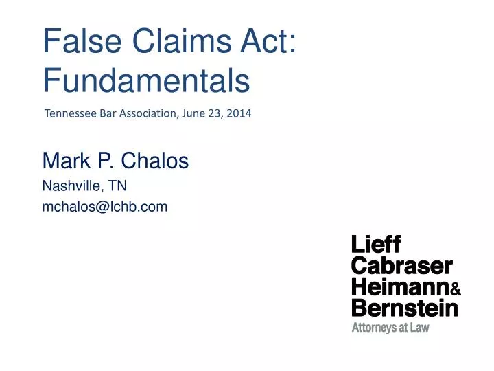 false claims act fundamentals n.
