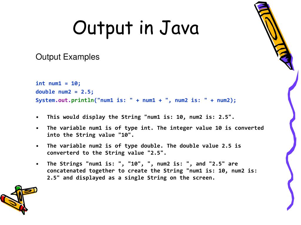 java output presentation