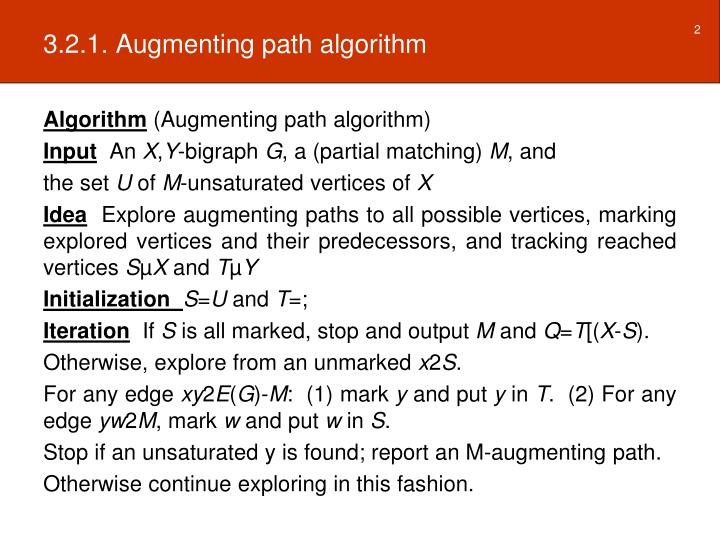 PPT - 3.2.1. Augmenting path algorithm PowerPoint Presentation - ID:1546490