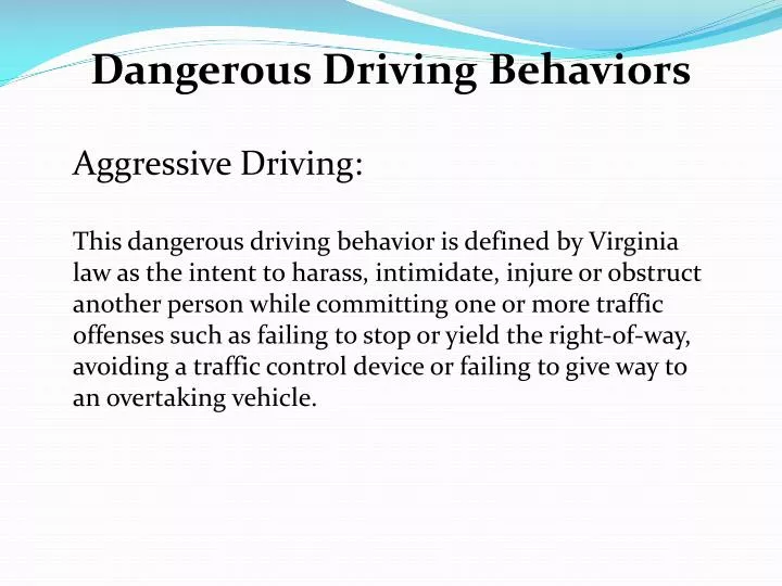 PPT Dangerous Driving Behaviors Aggressive Driving PowerPoint Presentation ID1547096