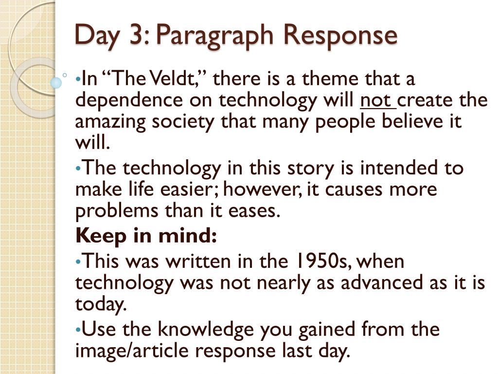 thesis statement of the veldt
