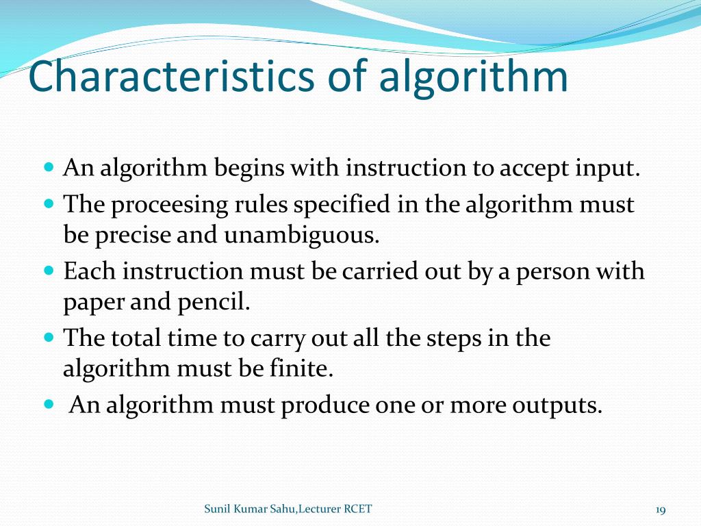 What Are The Characteristics Of An Algorithm