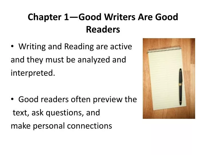 chapter 1 good writers are good readers n.