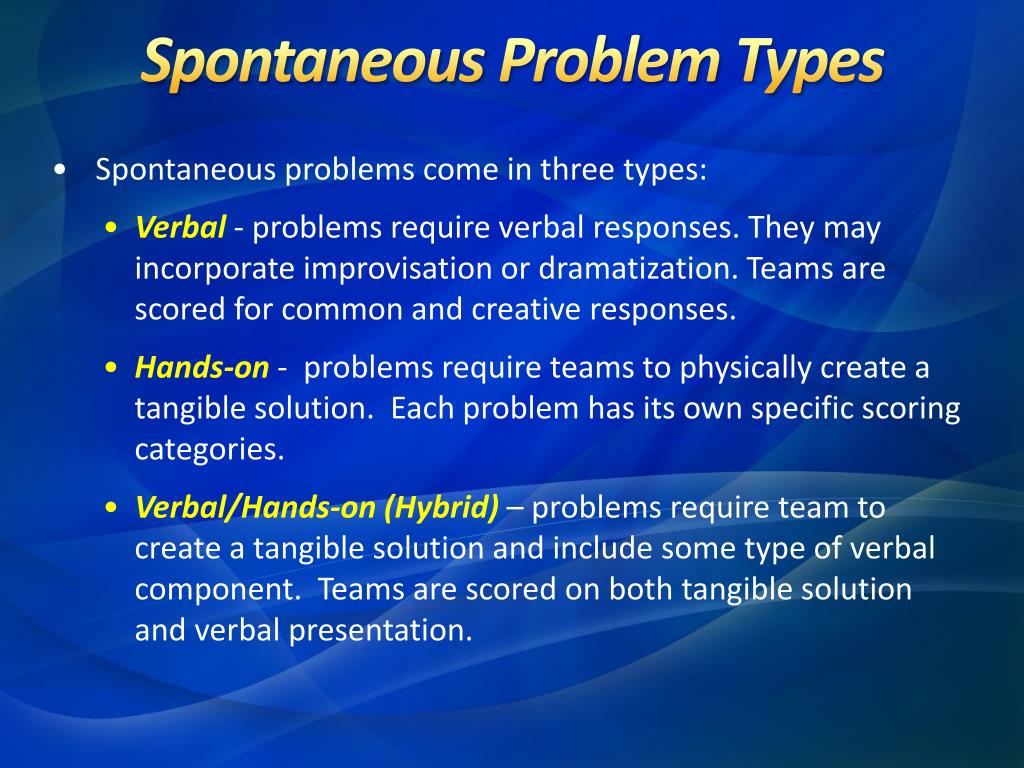 PPT - MICHIGAN ODYSSEY OF THE MIND SPONTANEOUS TRAINING PowerPoint ...
