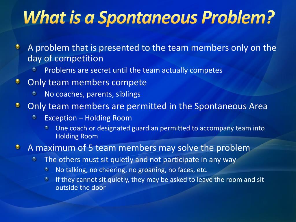 PPT - MICHIGAN ODYSSEY OF THE MIND SPONTANEOUS TRAINING PowerPoint ...