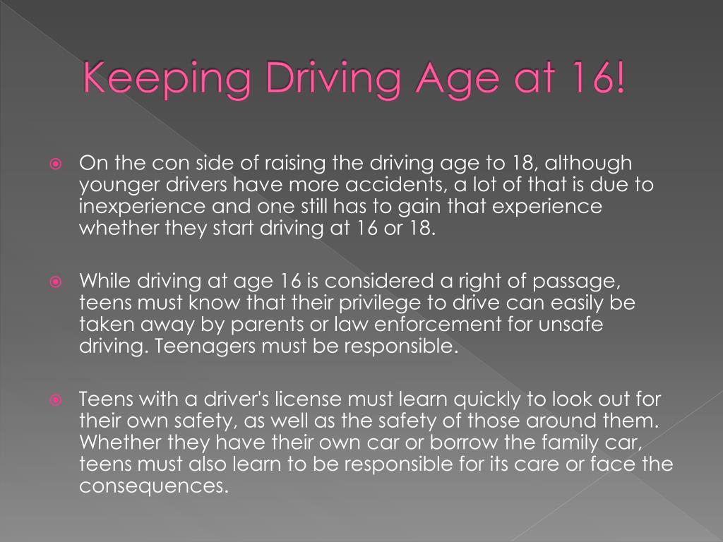 raising the driving age to 18 cons