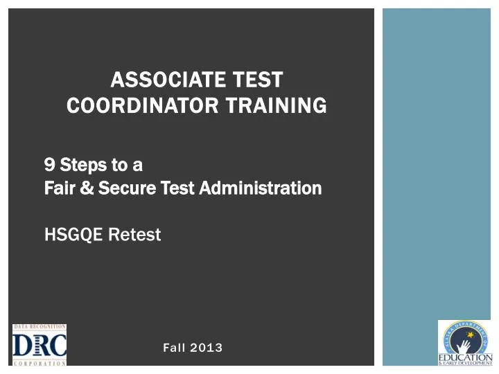 associate test coordinator training n.
