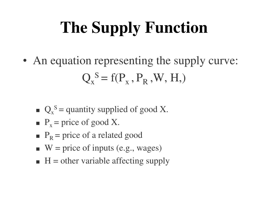 Supply function