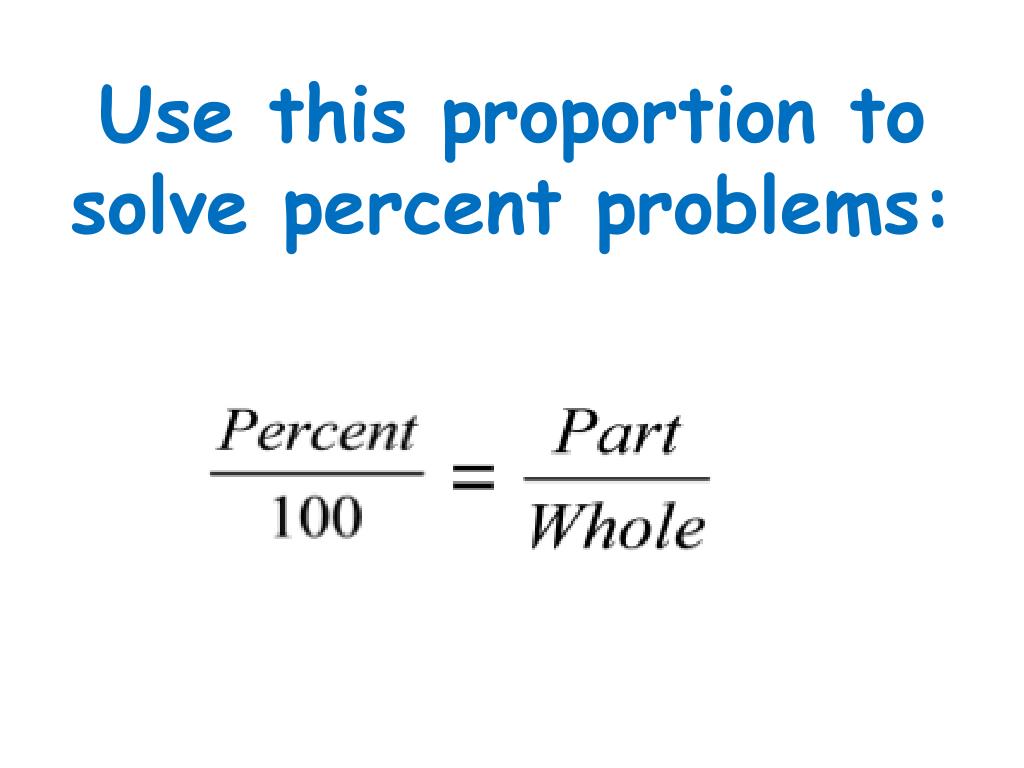 proportions to solve percent problems