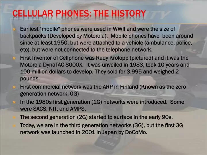 cellular phones the history n.