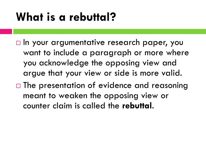 what is a rebuttal in a persuasive essay