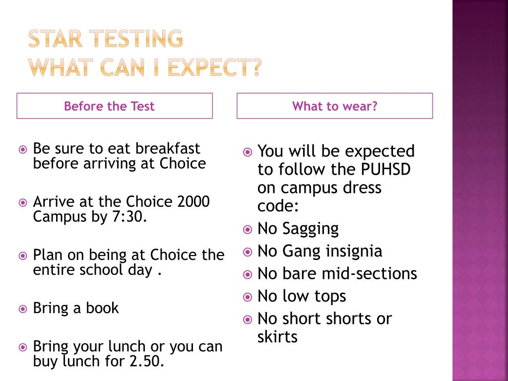 PPT STAR Testing What can I expect? PowerPoint Presentation, free