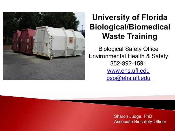university of florida biological biomedical waste training n.