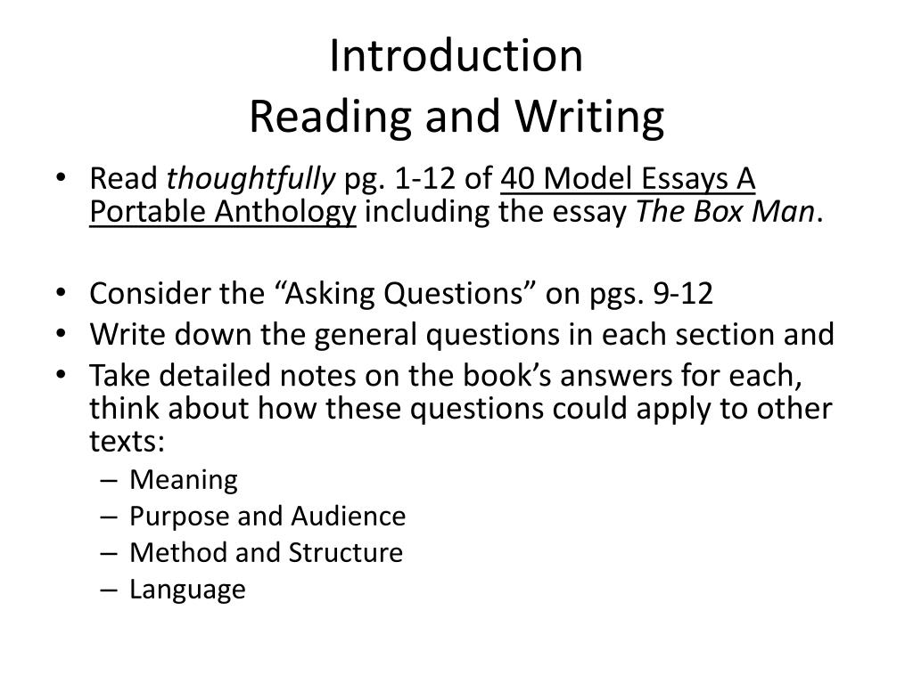 reading essay introduction