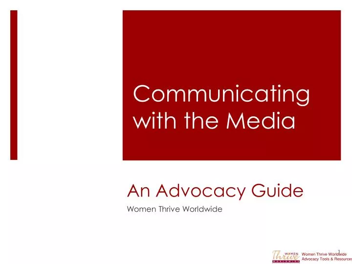 an advocacy guide n.