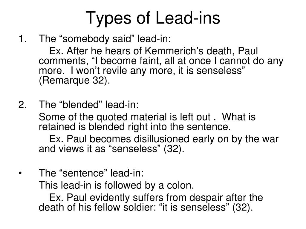 essay lead ins examples