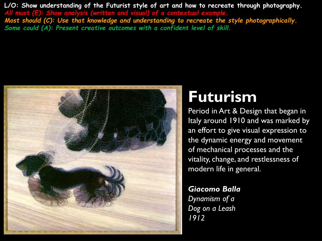 PPT - Giacomo Balla Dynamism of a Dog on a Leash 1912 PowerPoint  Presentation - ID:1553318