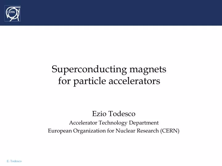 superconducting magnets for particle accelerators n.