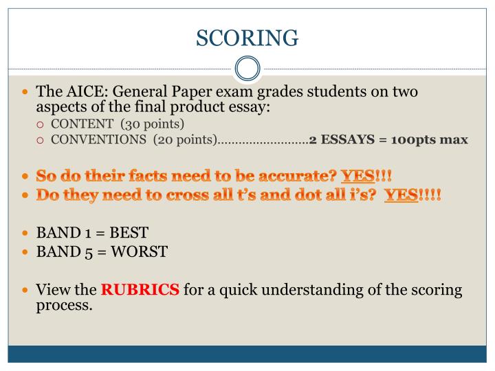 ppt aice general paper powerpoint presentation id the aice general paper exam grades students on two aspects of the final product essay