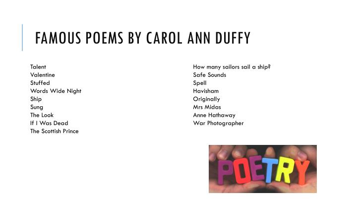 PPT - Carol ann duffy PowerPoint Presentation - ID:1553420