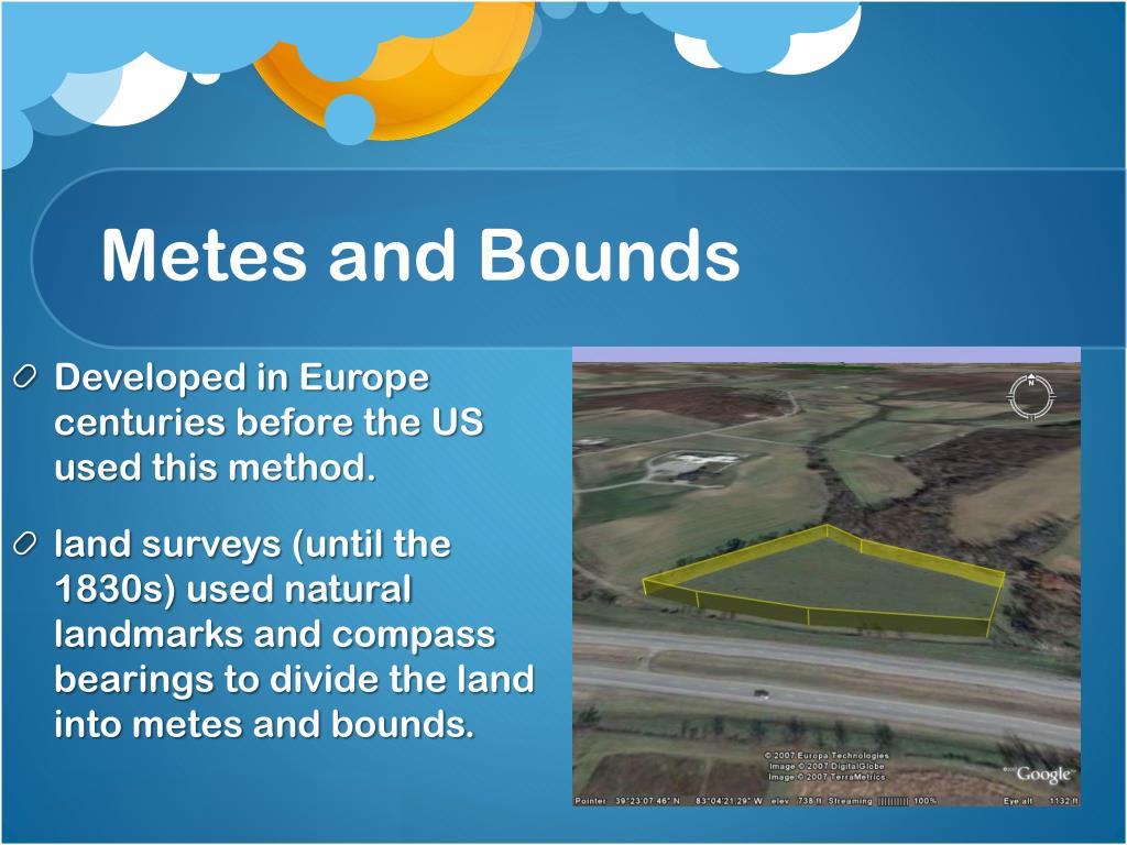 define metes and bounds ap human geography