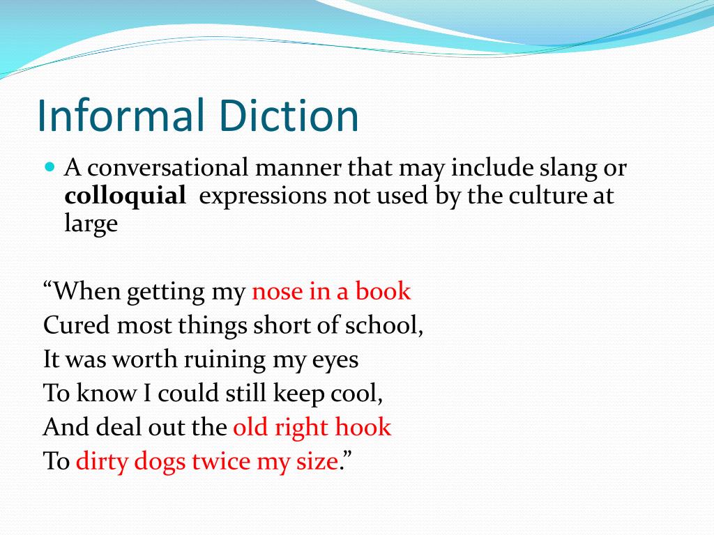 informal diction essay