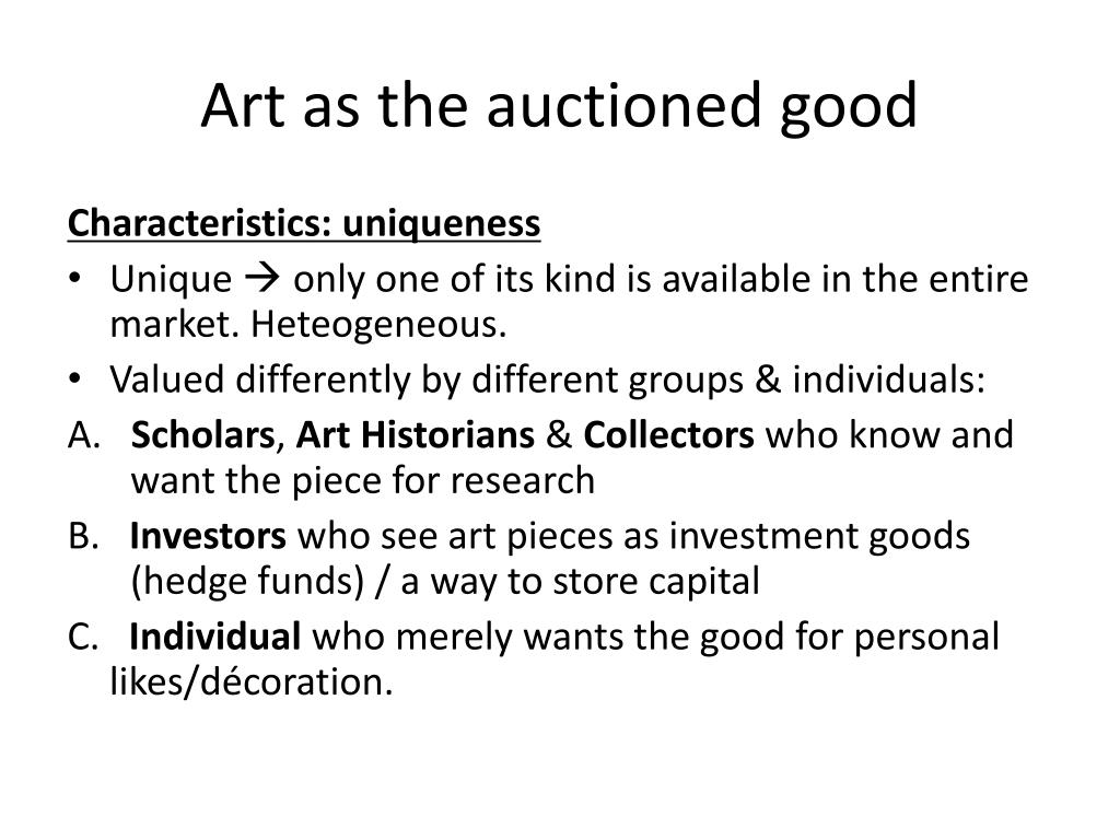 PPT ART AUCTIONS How the English auction maximizes profits in art
