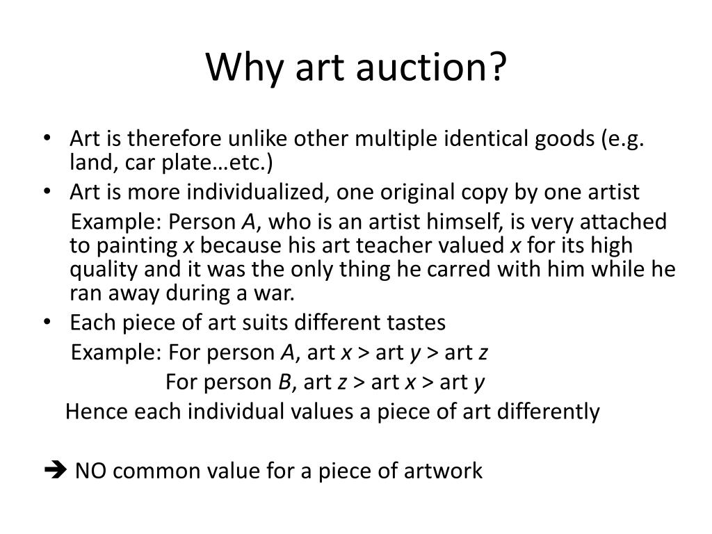 PPT ART AUCTIONS How the English auction maximizes profits in art