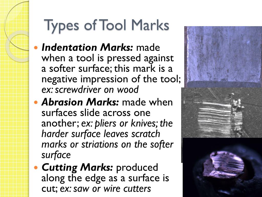 case study for tool mark identification