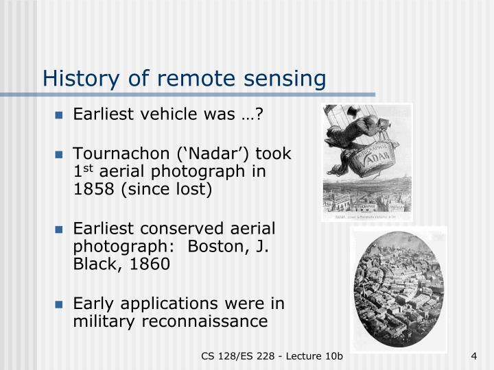 write an essay on history of remote sensing