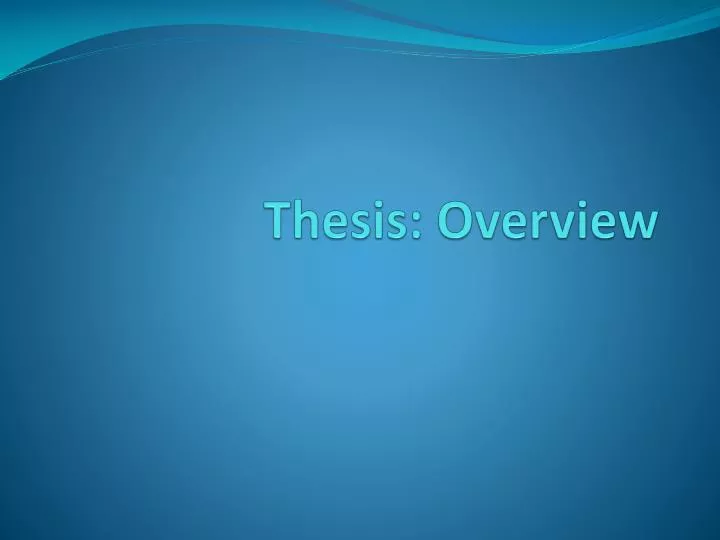 thesis project overview