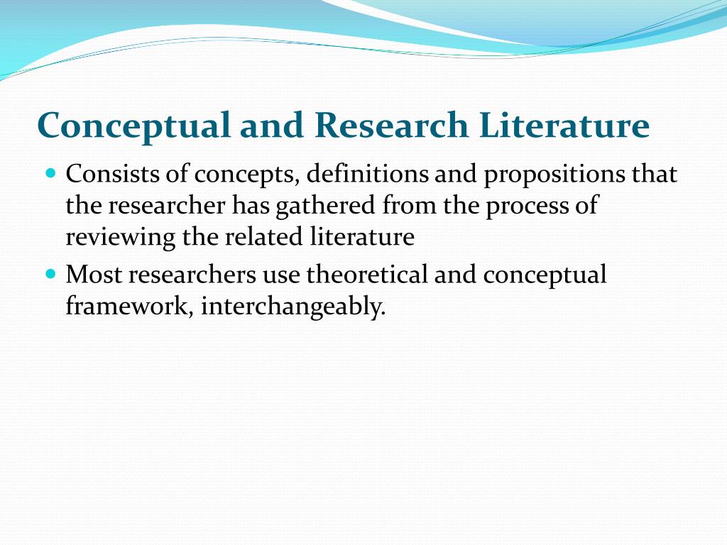 what is conceptual and research literature