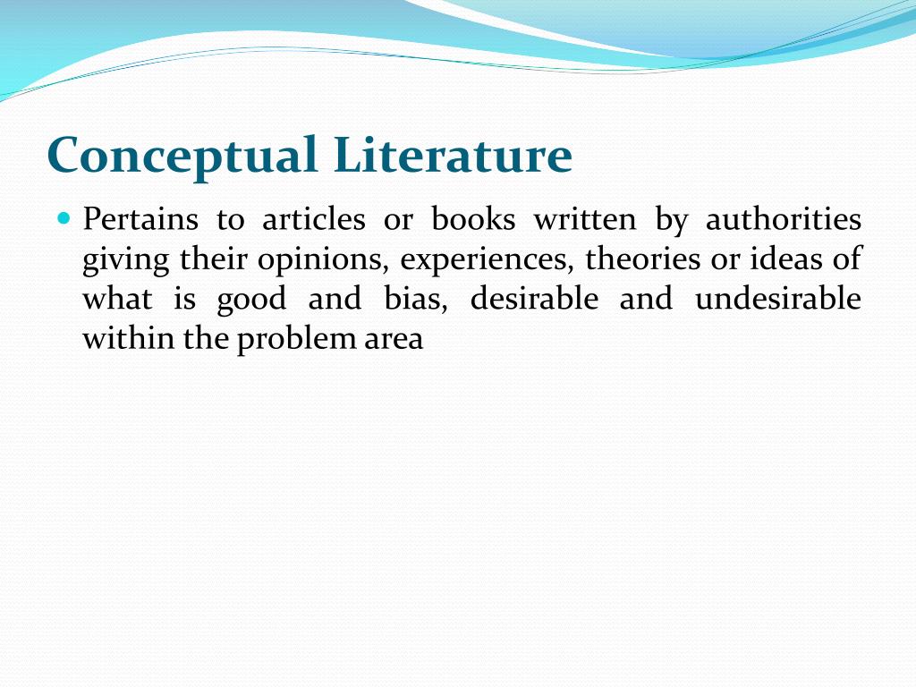research and conceptual literature
