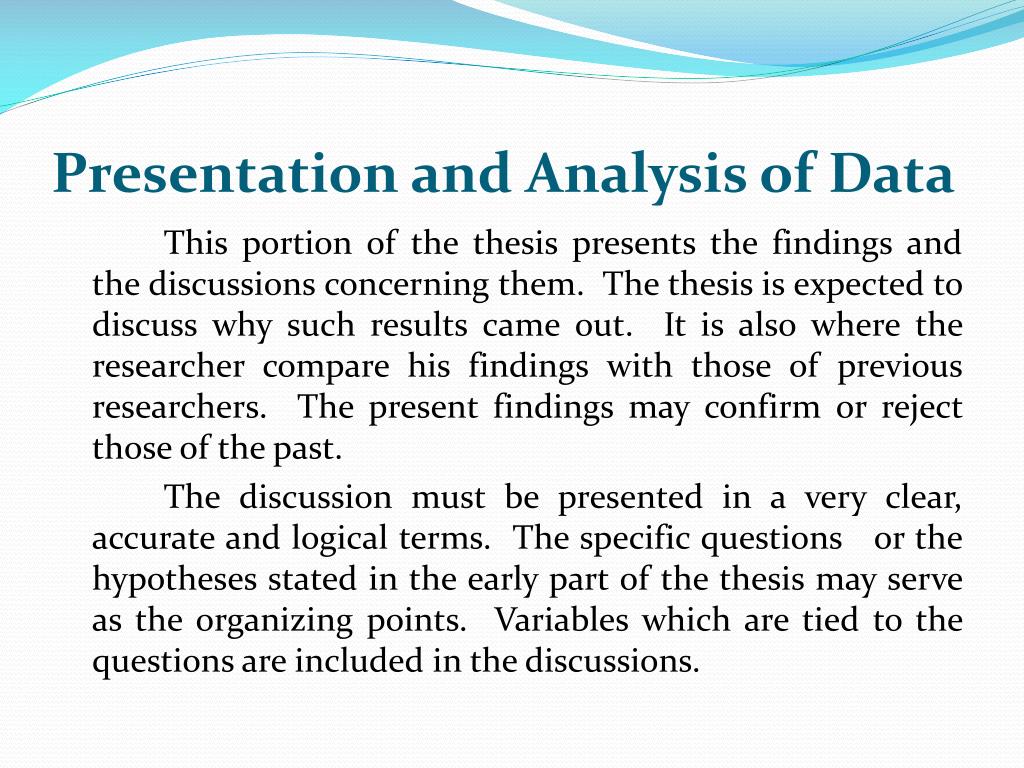thesis data presentation
