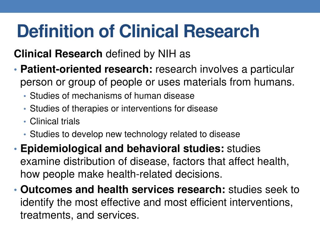 clinical research definition quizlet