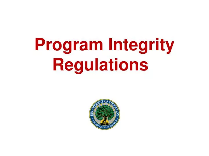 program integrity regulations n.