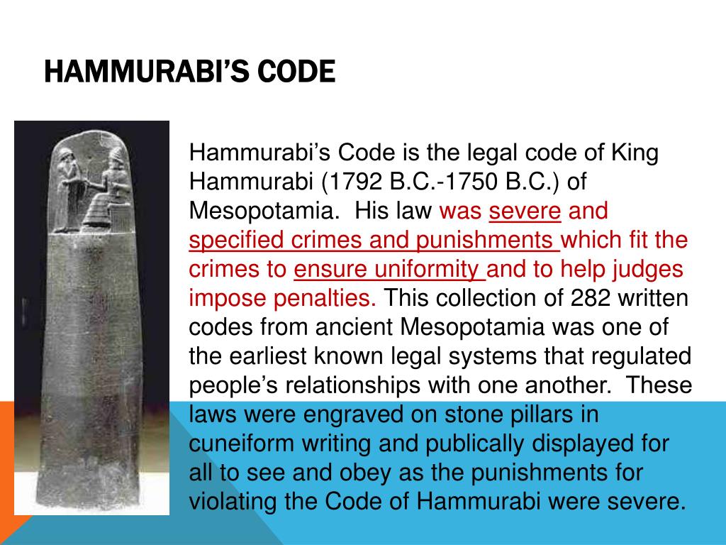 hammurabi code and the ten commandments