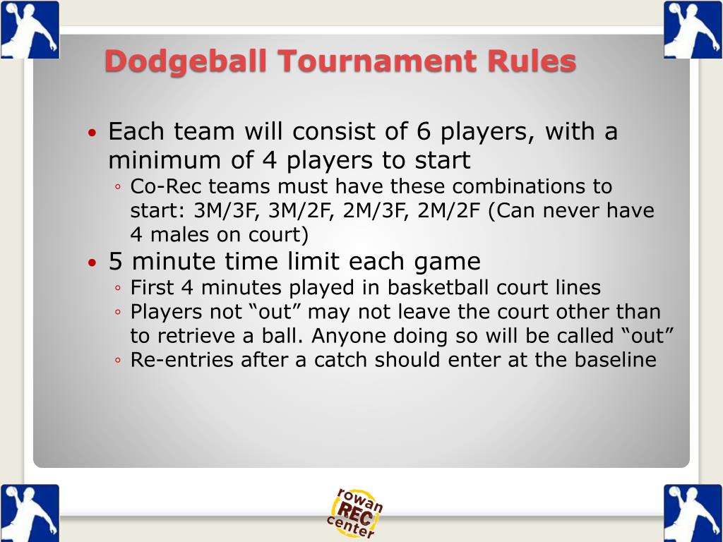 Dodgeball Tournament Rules L 