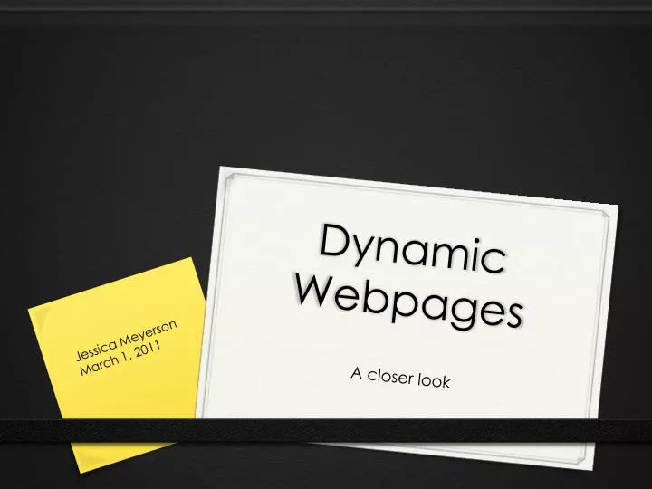 dynamic webpages n.