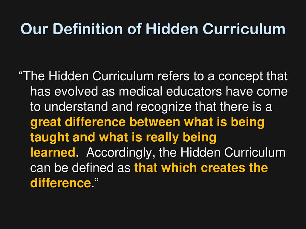 define hidden curriculum