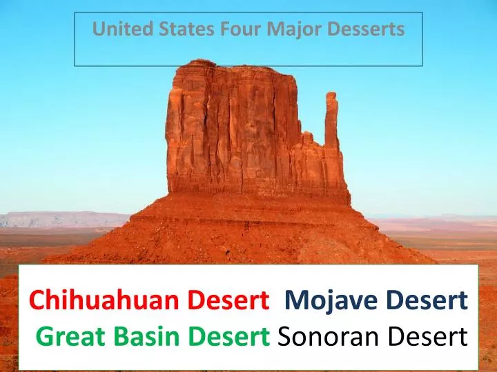 chihuahuan desert mojave desert great basin desert sonoran desert n.