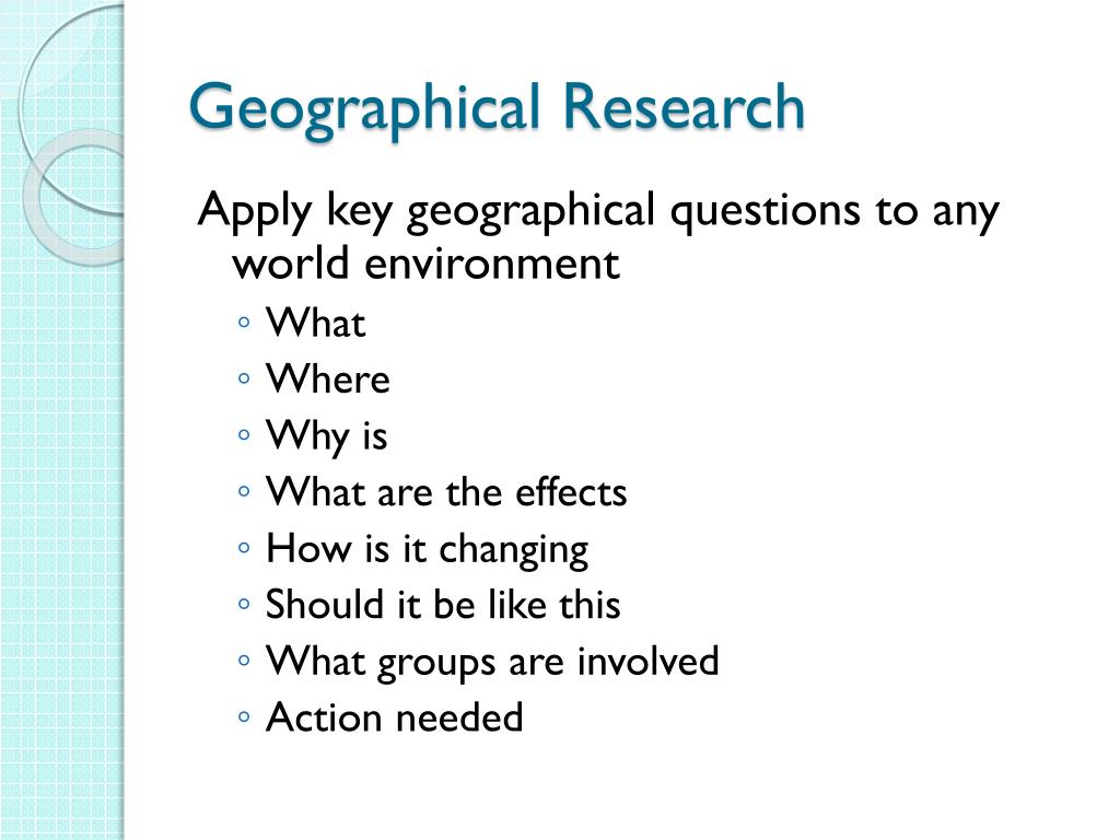 sample of research topics in geography