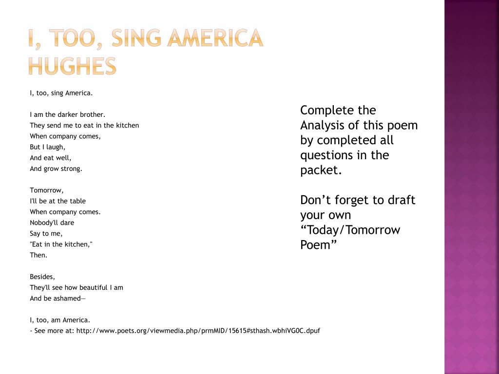 i too sing america poem theme