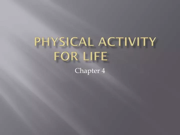 physical activity for life n.