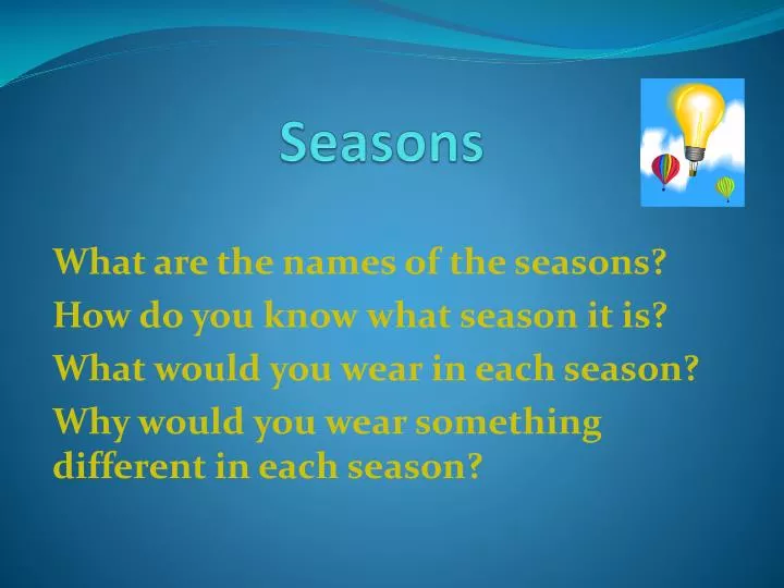 PPT Seasons PowerPoint Presentation Free Download ID 1560375